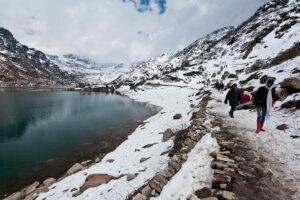 Sikkim Packages by SetMyTrip: View of Tsomgo Lake in April Snow