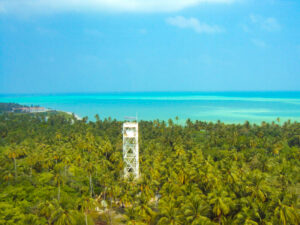 The vast lagoon with white sandy beaches, along the shore of the south and western side of Minicoy Island is regarded one of best rated for water based tourism activities. Minicoy Lighthouse also in the Picture