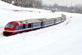 Snow-Covered Kashmir Valley on the 'Polar Express': Enchanting Winter Train Journey from Banihal to Baramulla