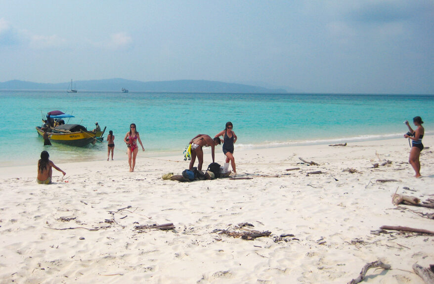 Bathing, Swimming and Snorkelling in the shallow lagoon of the North Cinque Beach