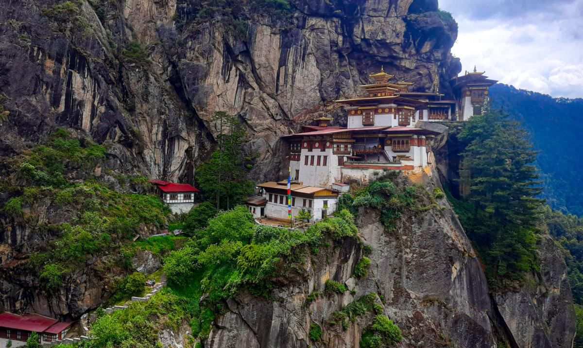 Paro Taktsang (Tiger's Nest): A sacred Vajrayana Buddhist site perched on a cliff in the upper Paro Valley, Bhutan.- Best Tourist Places in Bhutan