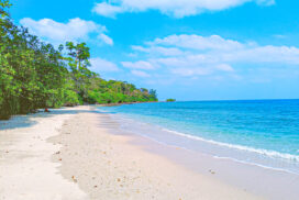 Raman Bagicha Beach, Rangat: One of the very few beaches of mainland Andaman that offers swimming and snorkeling in calm and clear turquoise waters with white sands.