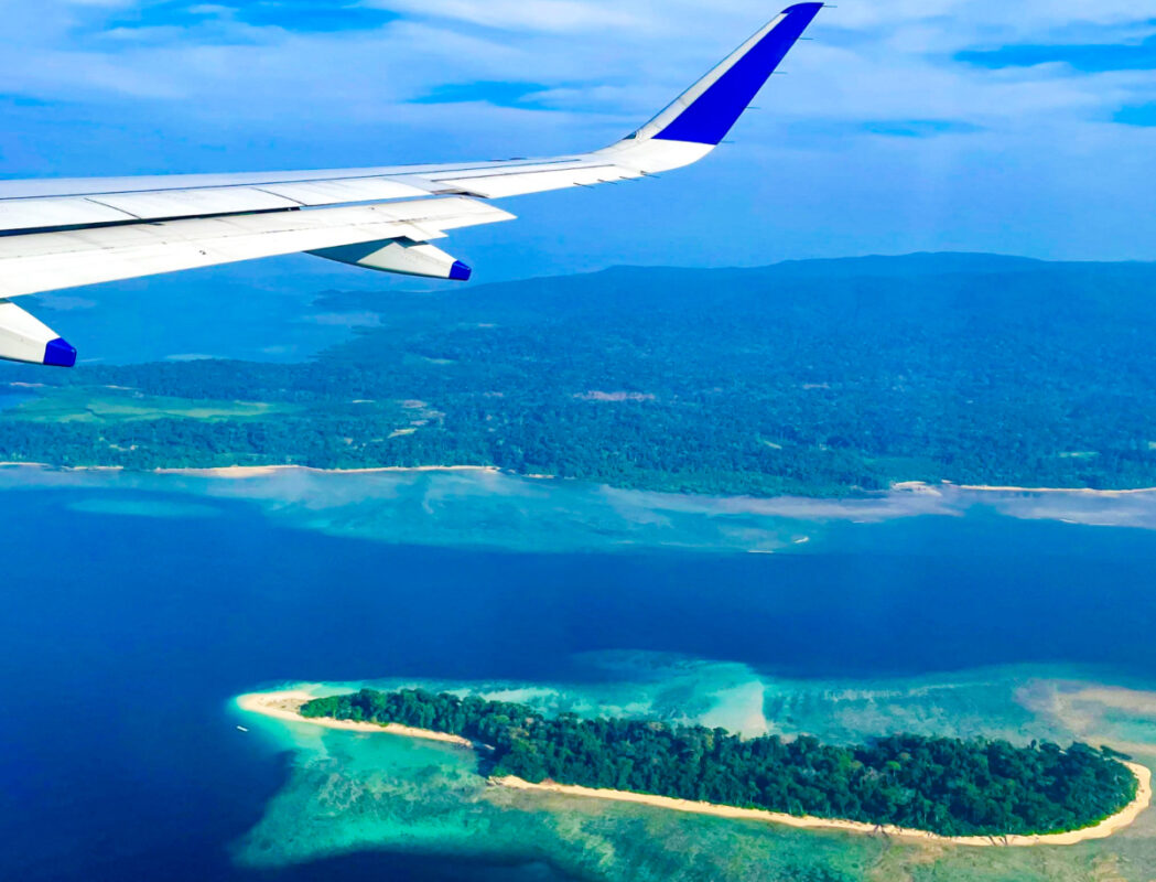 Aerial View of Jolly Buoy Island from the Flight from Kolkata to Port Blair