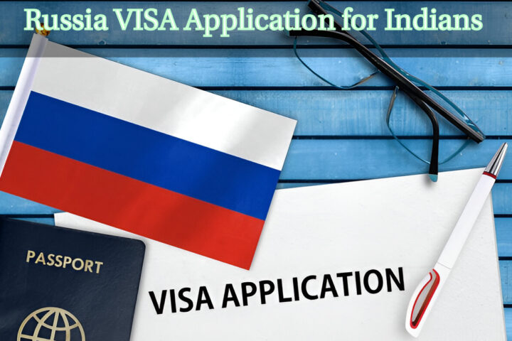 Visa application form for Indiansand flag of Russia