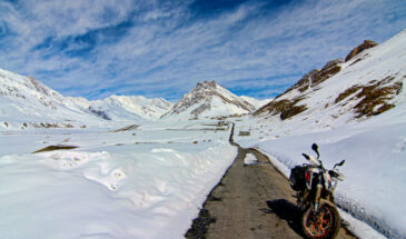 Spiti Valley Snow Covered Landscape: Himachal Pradesh Winter Wonderland: Snowfall Blankets Key Destinations and Roads Amid Tourists’ Delight