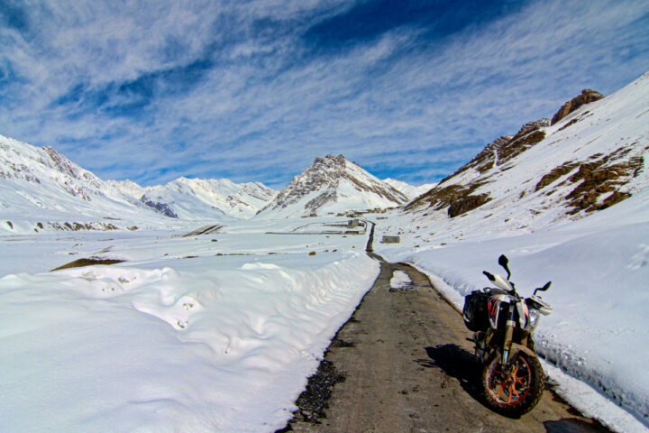 Spiti Valley Snow Covered Landscape: Himachal Pradesh Winter Wonderland: Snowfall Blankets Key Destinations and Roads Amid Tourists’ Delight